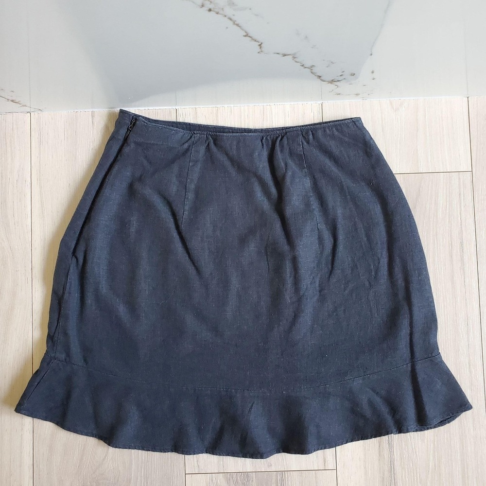 Abercrombie & Fitch Skirt Womens XS Black Ruffle Hem A-Line Short Mini Casual - Picture 2 of 7